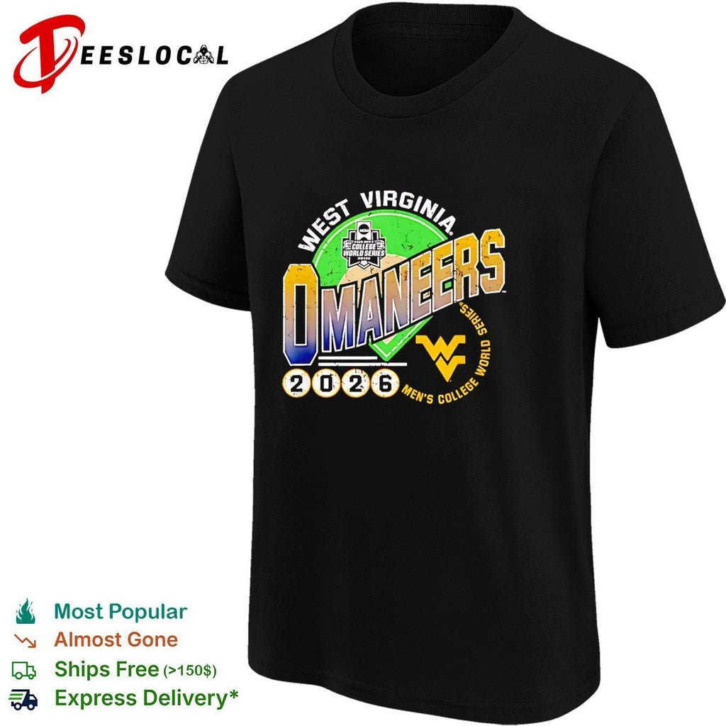 West Virginia Omaneers 2026 Men’s College World Series baseball distressed logo art shirt Unisex