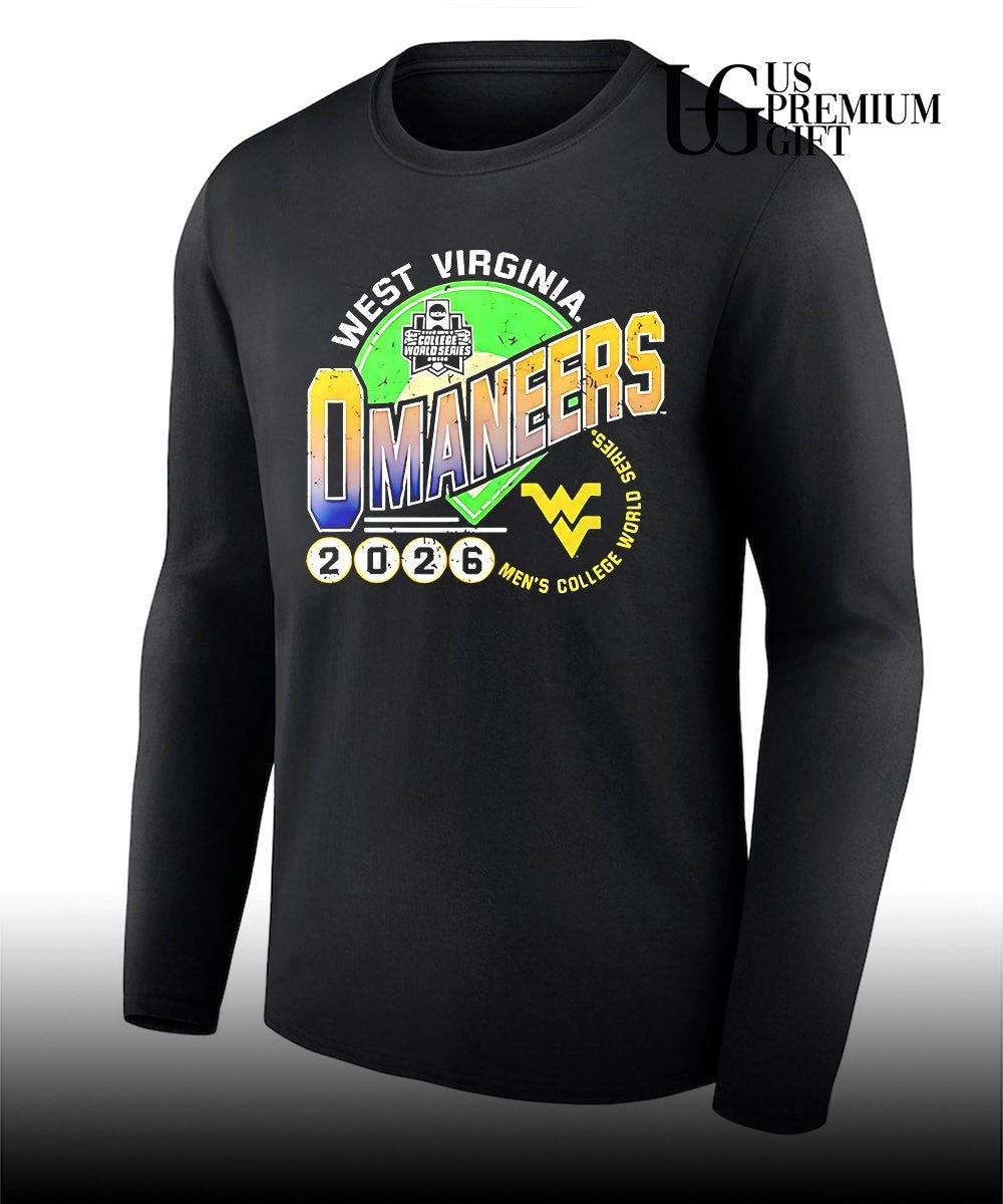 West Virginia Omaneers 2026 Men’s College World Series baseball distressed logo shirt Unisex