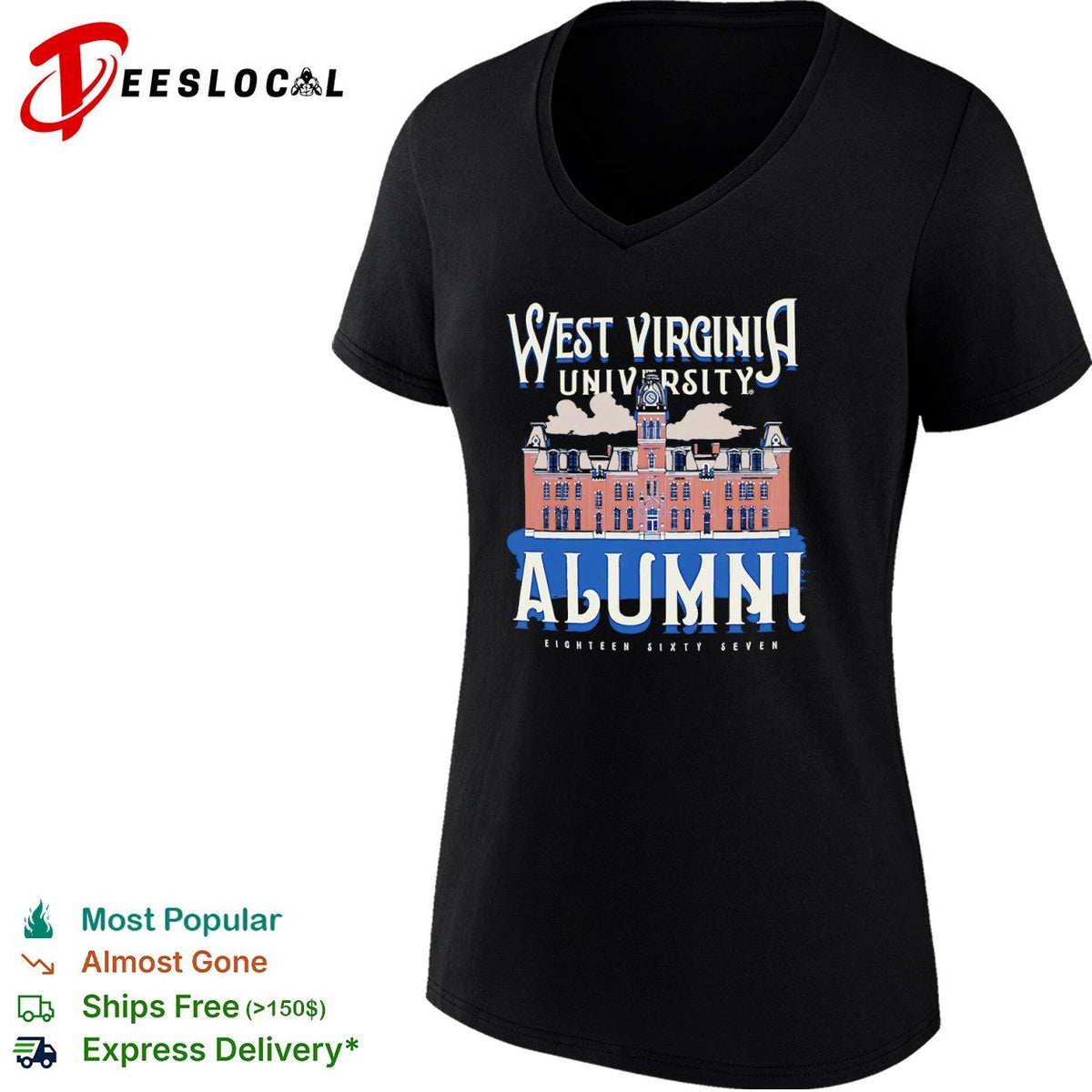 West Virginia University Alumni Eighteen Sixty Seven Woodburn Hall College shirt Unisex