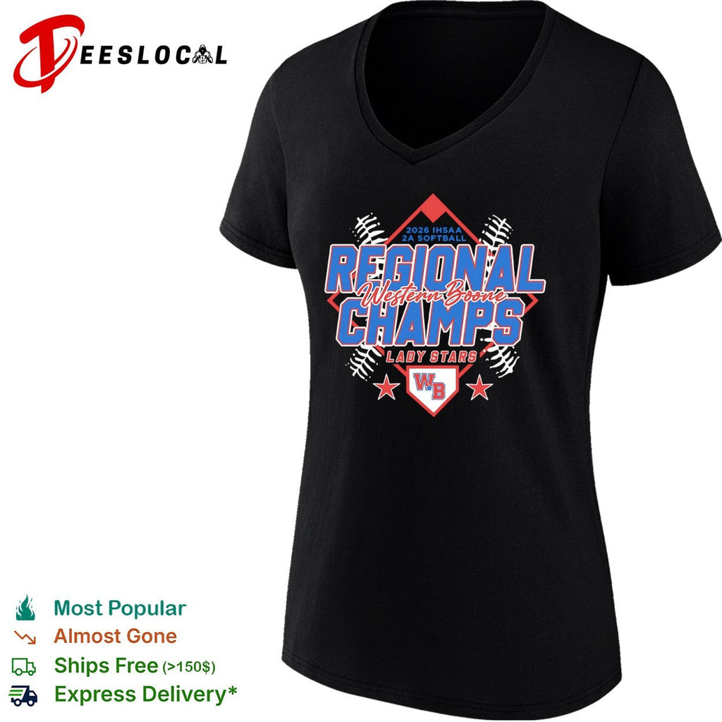 Western Boone Lady Stars 2026 IHSAA 2A Softball Regional Champs shirt Unisex