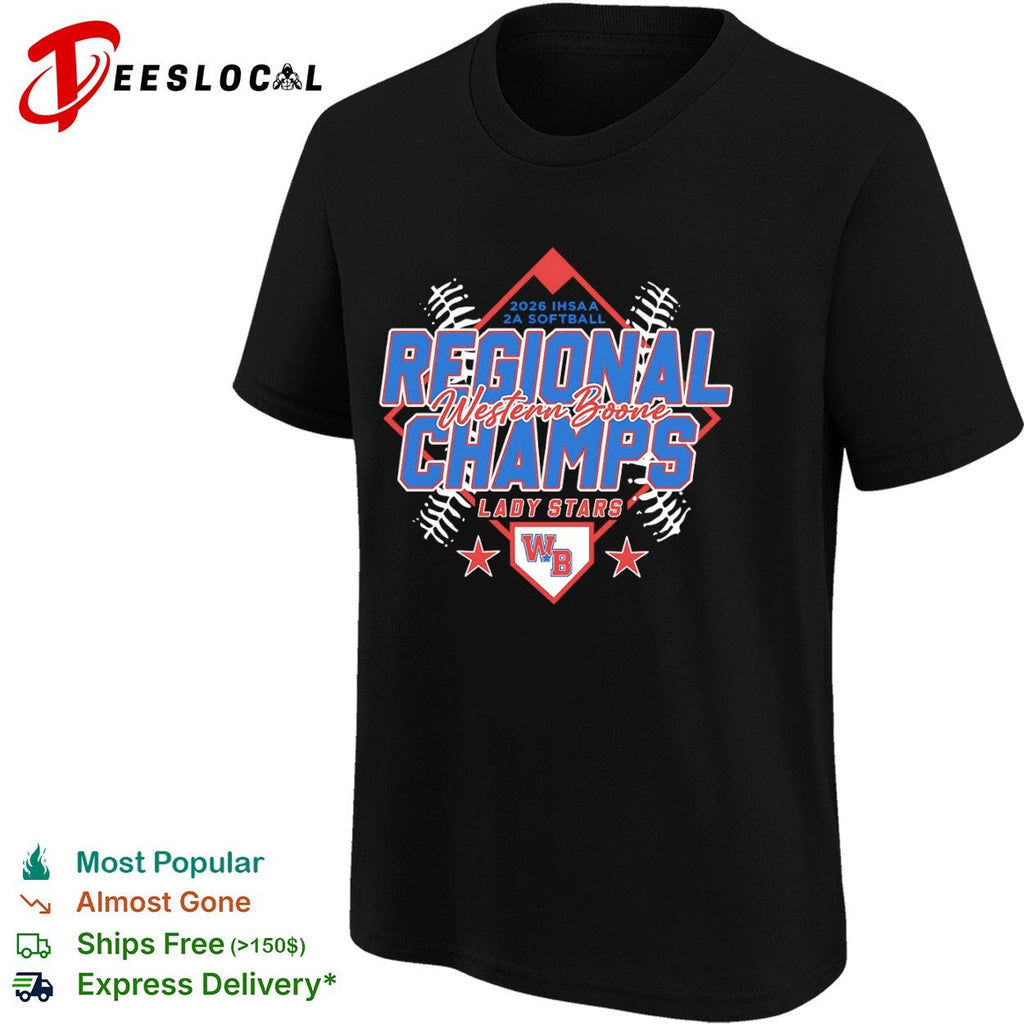 Western Boone Lady Stars 2026 IHSAA 2A Softball Regional Champs shirt Unisex