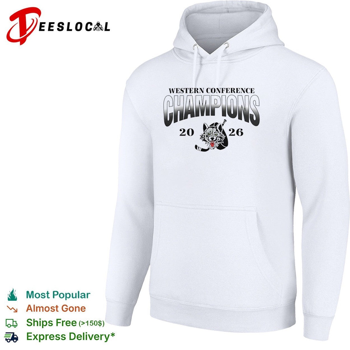 Western Conference Champions 2026 Wolf Hockey Logo Fan Gear Performance Hockey shirt Unisex
