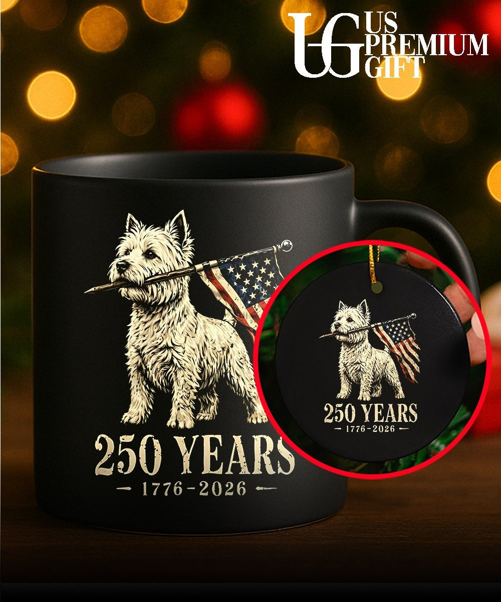 Westie Dog 250 Years 1776 2026 American Flag Patriotic shirt Unisex