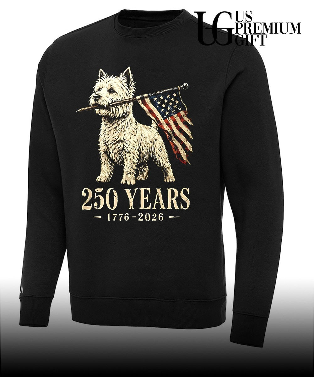 Westie Dog 250 Years 1776 2026 American Flag Patriotic shirt Unisex