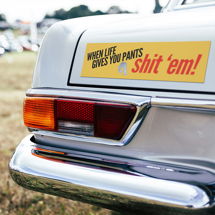When Life Gives You Pants Shit ‘Em Car Magnet Unisex