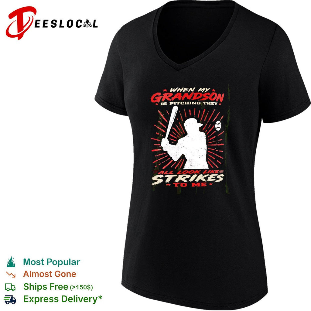When my grandson is pitching they all look like strikes to me shirt Unisex