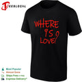 Where is love red text shirt Unisex