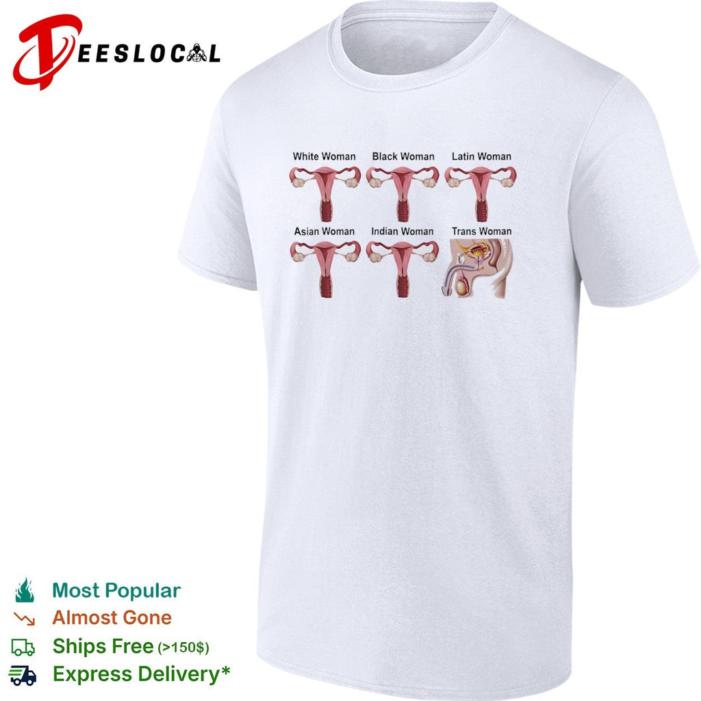 White Black Latin Asian Indian Trans Anatomy Reproductive System Medical Chart shirt Unisex