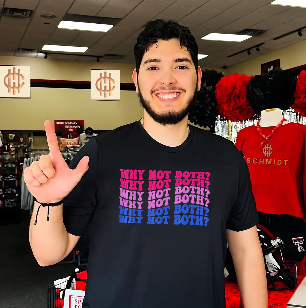 Why Not Both bisexual pride bi flag colors shirt Unisex