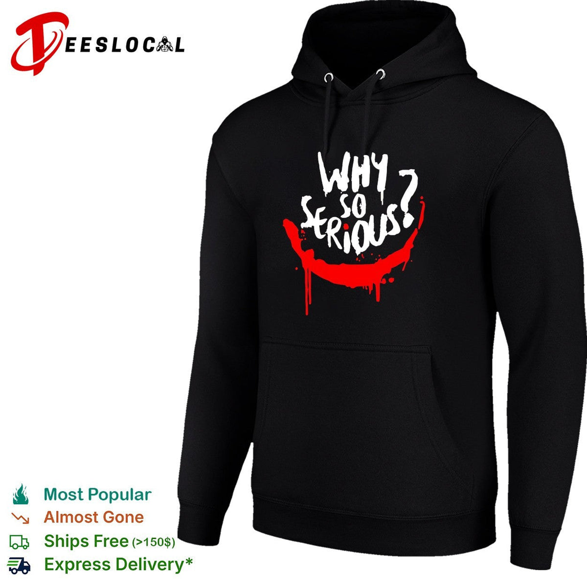 Why so serious Joker smile painted drip grunge horror art shirt Unisex