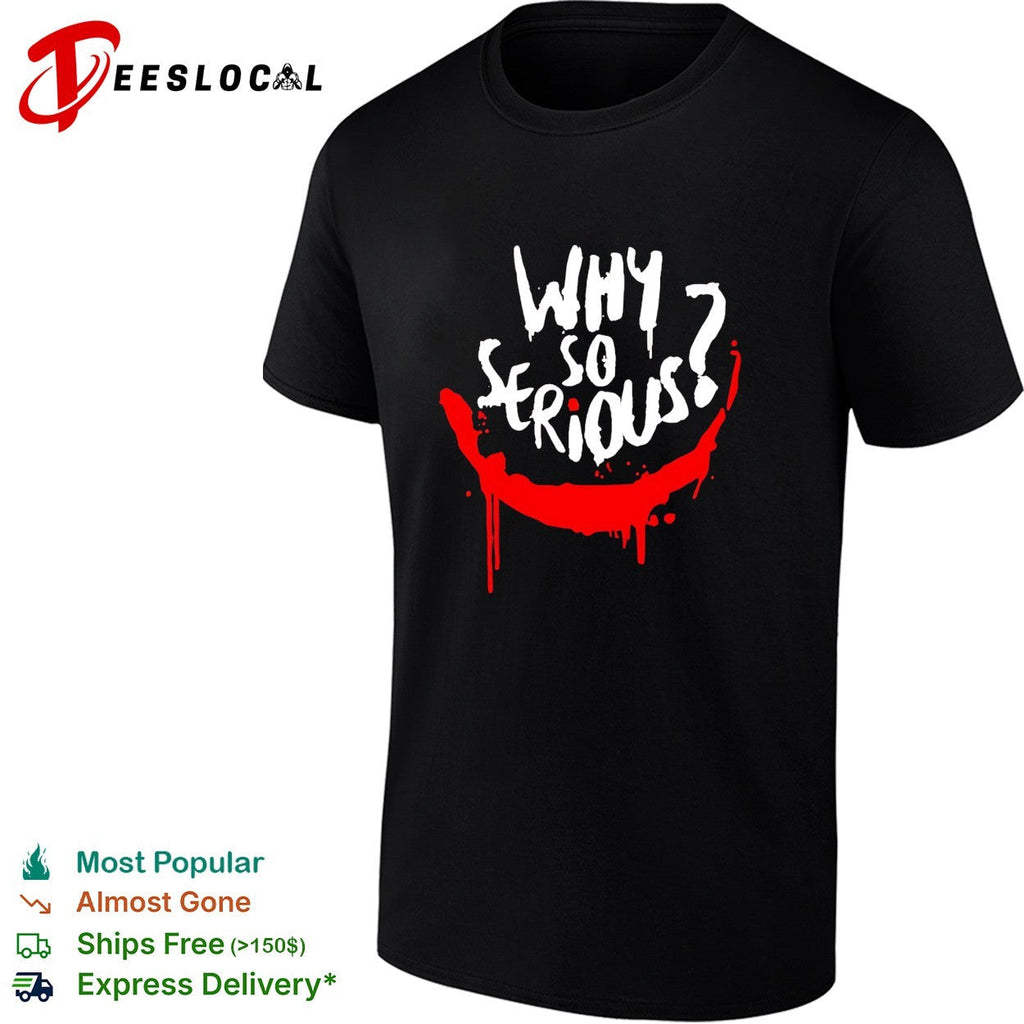 Why so serious Joker smile painted drip grunge horror art shirt Unisex