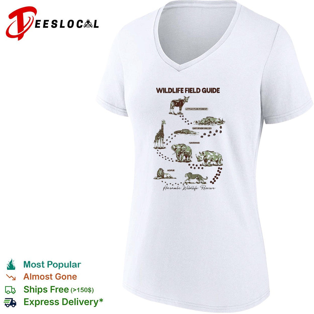 Wildlife Field Guide Harambe Wildlife Reserve Okapi Hippo Crocodile Elephant shirt Unisex