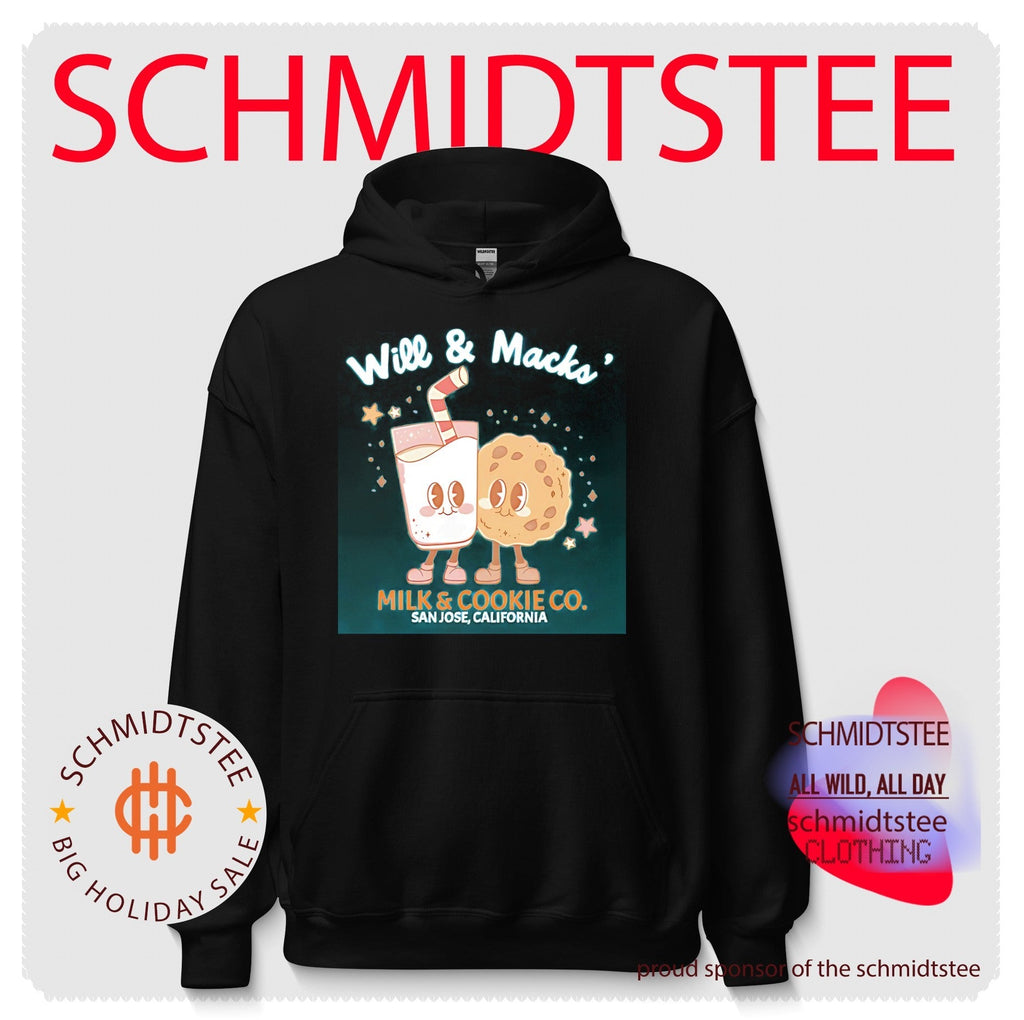Will and Macks’ Milk and Cookie CO graphic shirt. Unisex