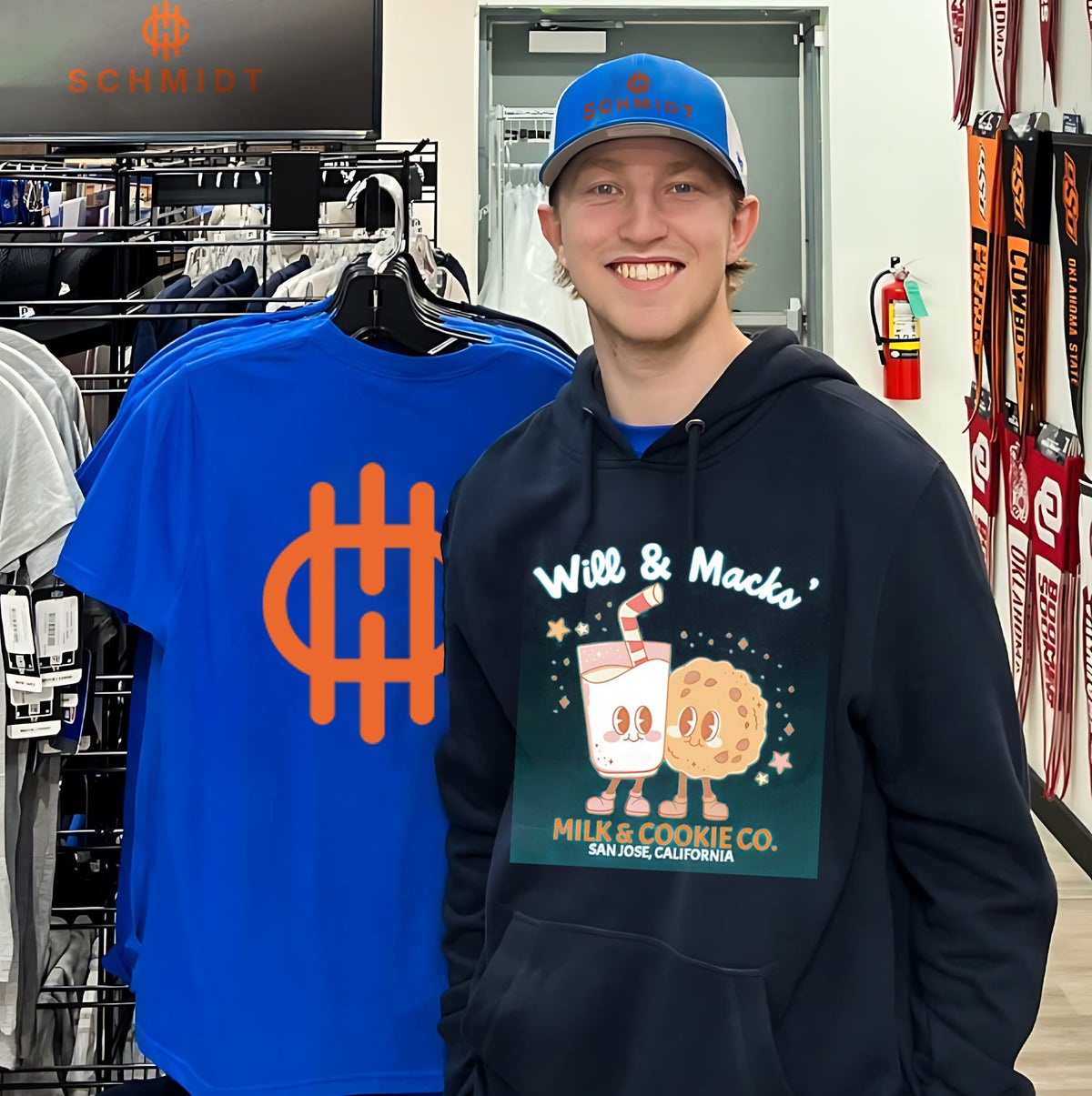 Will and Macks’ Milk and Cookie CO graphic shirt. Unisex