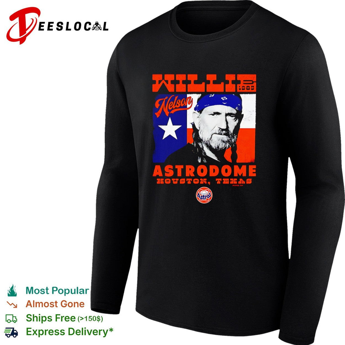 Willie Nelson 1985 Astrodome Houston Texas Astros shirt Unisex