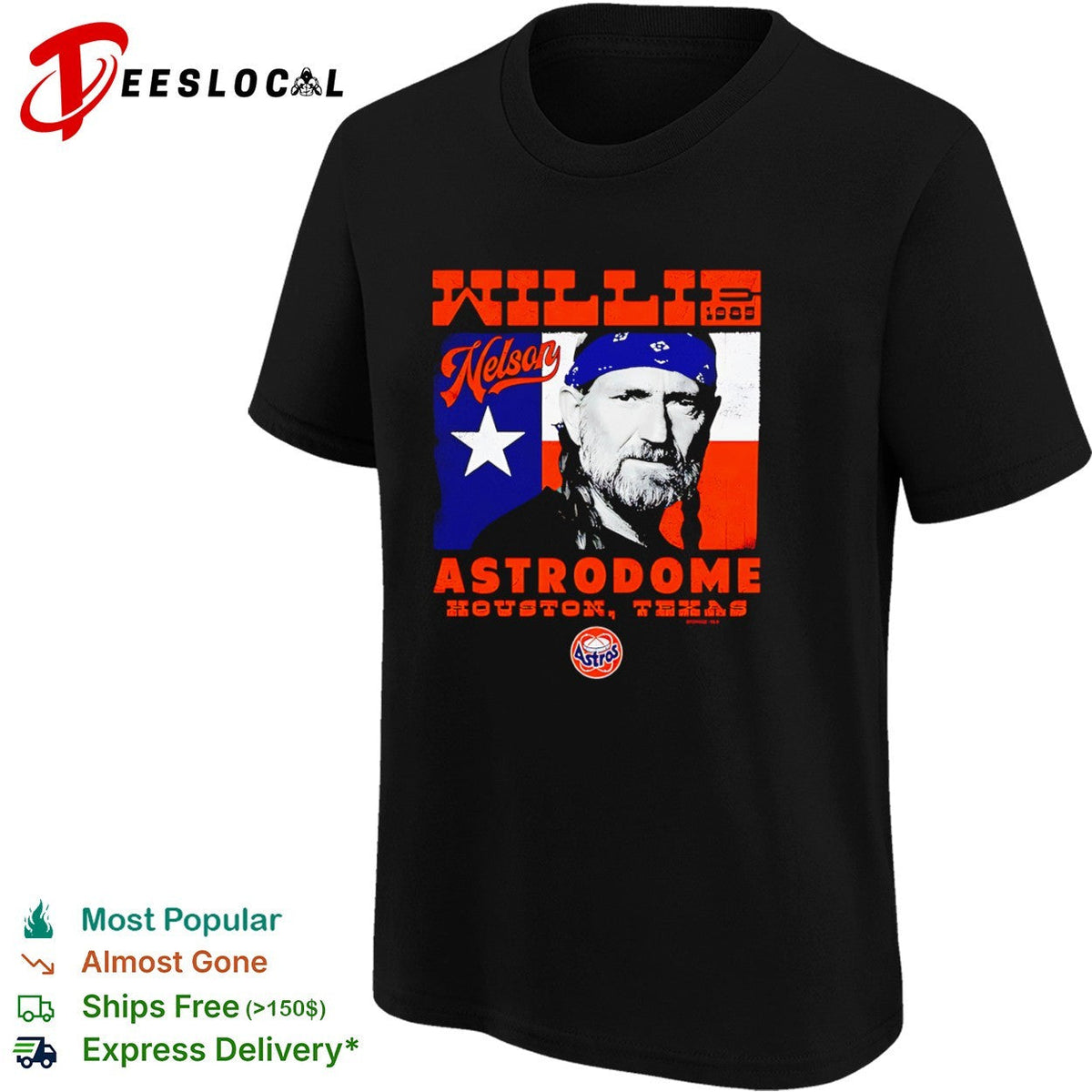 Willie Nelson 1985 Astrodome Houston Texas Astros shirt Unisex