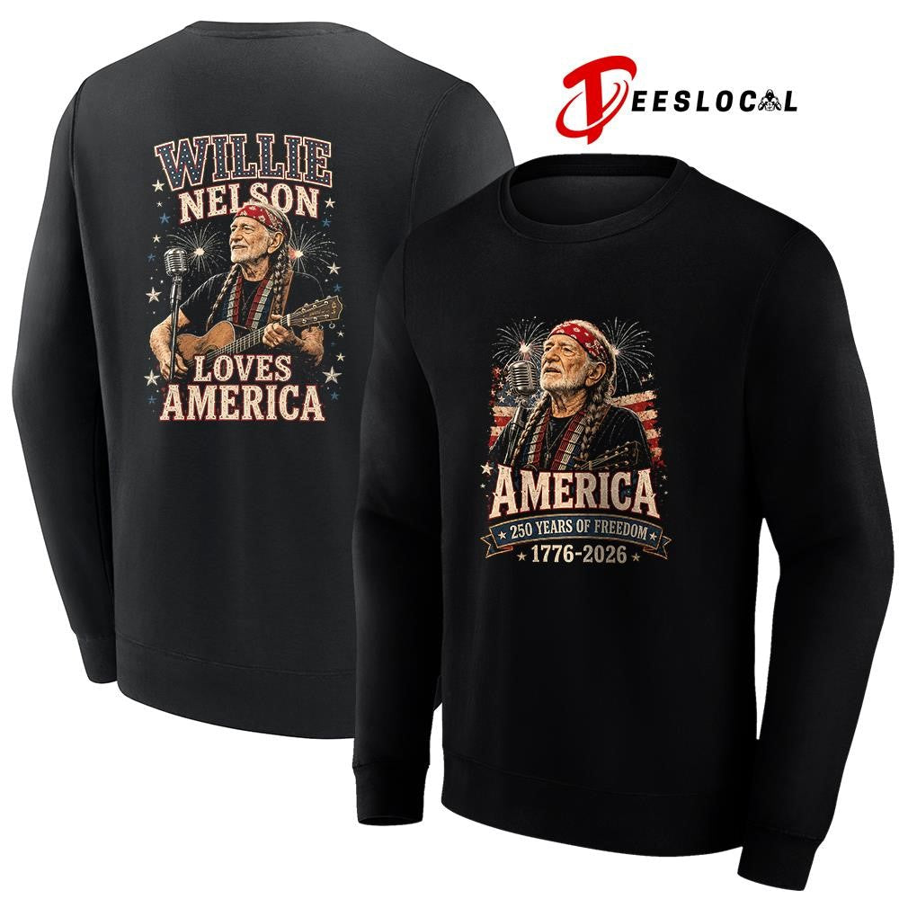 Willie Nelson America 250 years of freedom loves America shirt Unisex