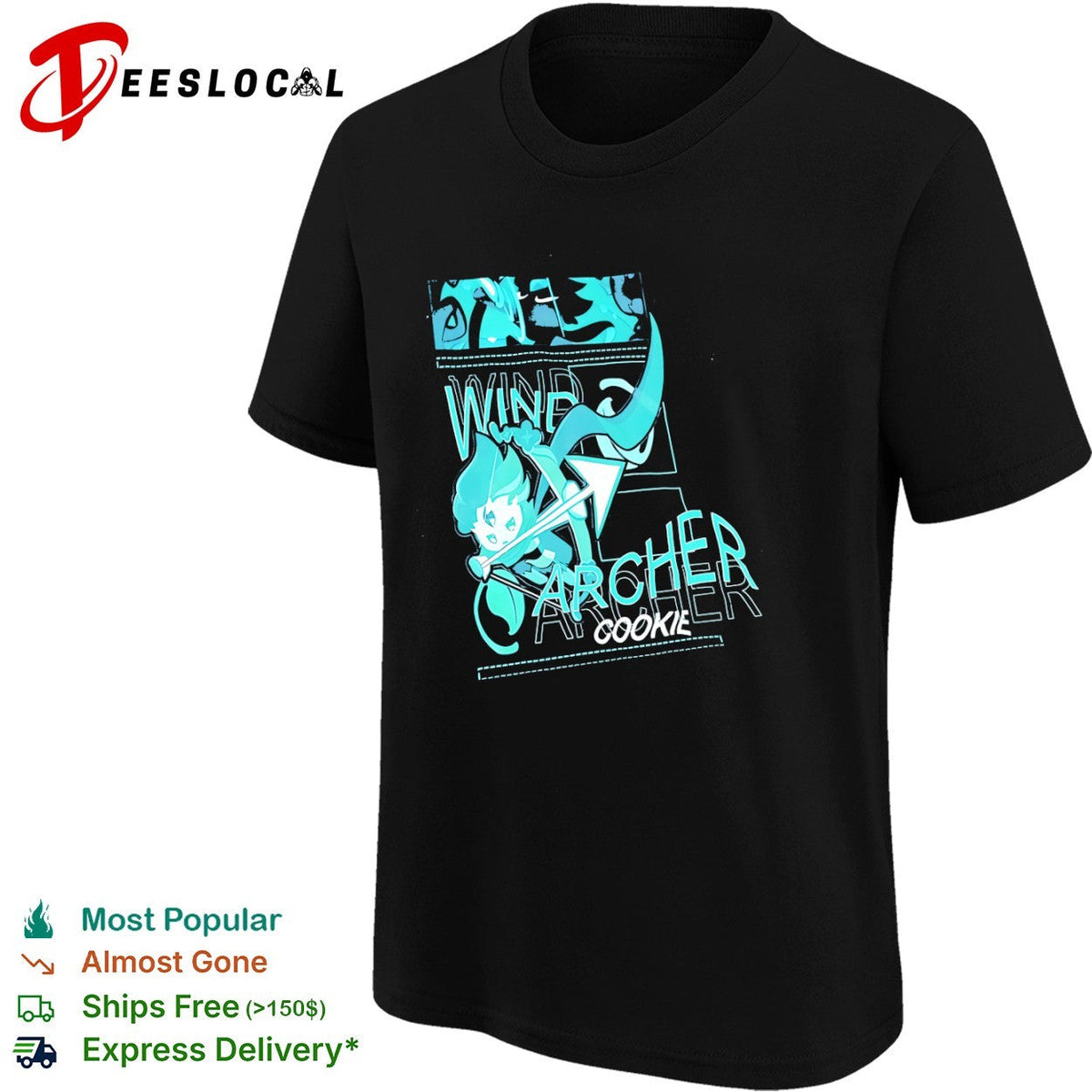 Wind Archer Cookie Run Kingdom Character Anime Video Game Shirt Unisex