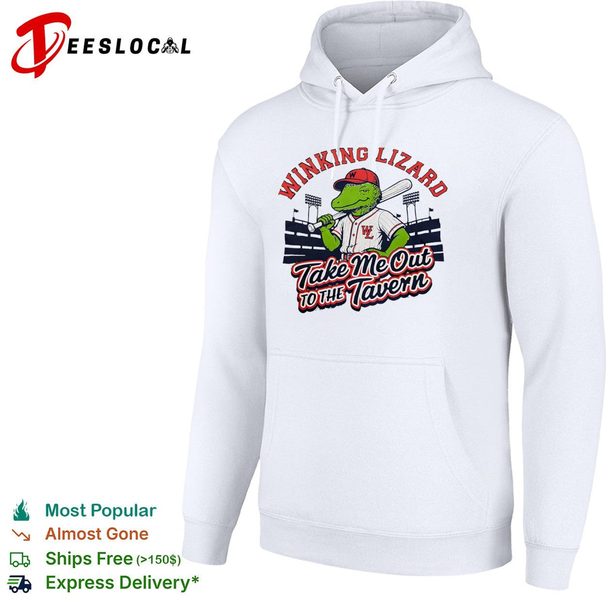 Winking Lizard take me out to the tavern baseball lizard shirt Unisex