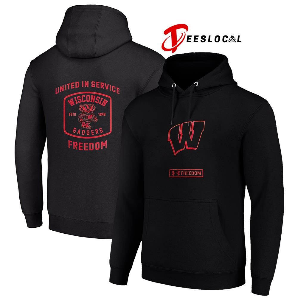 Wisconsin Badgers x Charlie Kirk United in service freedom graphic shirt Unisex