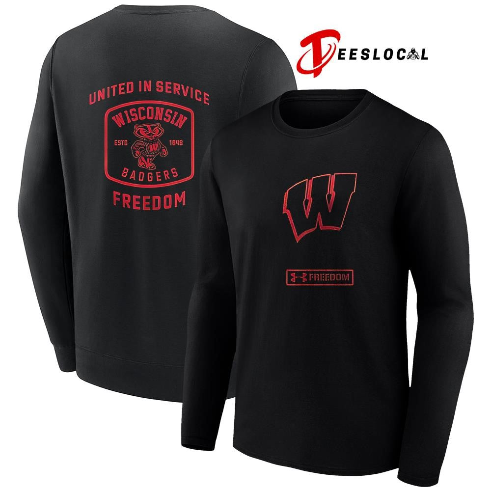 Wisconsin Badgers x Charlie Kirk United in service freedom graphic shirt Unisex
