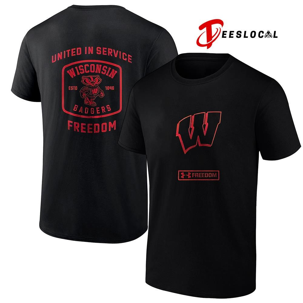 Wisconsin Badgers x Charlie Kirk United in service freedom graphic shirt Unisex