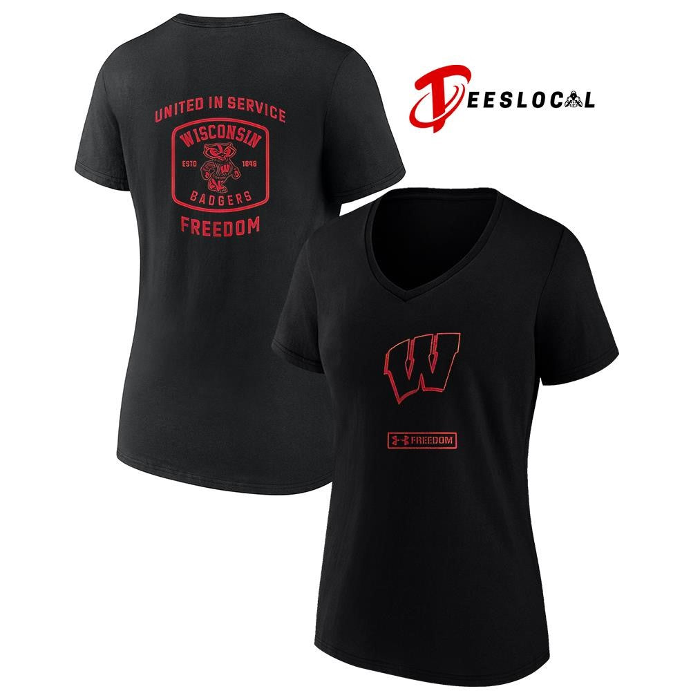 Wisconsin Badgers x Charlie Kirk United in service freedom graphic shirt Unisex