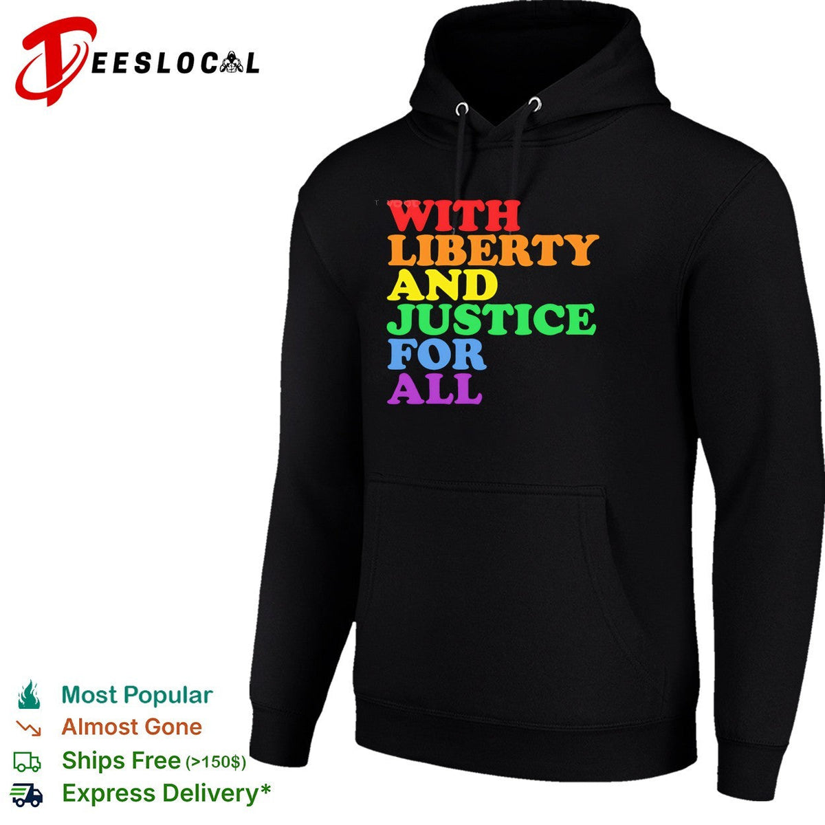 With Liberty and Justice for All Rainbow Pride Equality Human Rights LGBTQ shirt Unisex