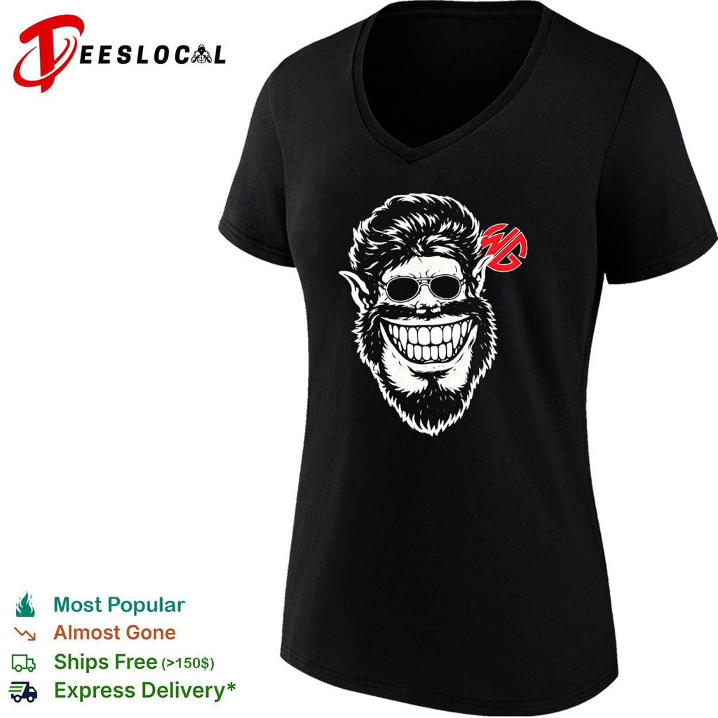 Wolfman grinning werewolf head with sunglasses classic horror monster shirt Unisex
