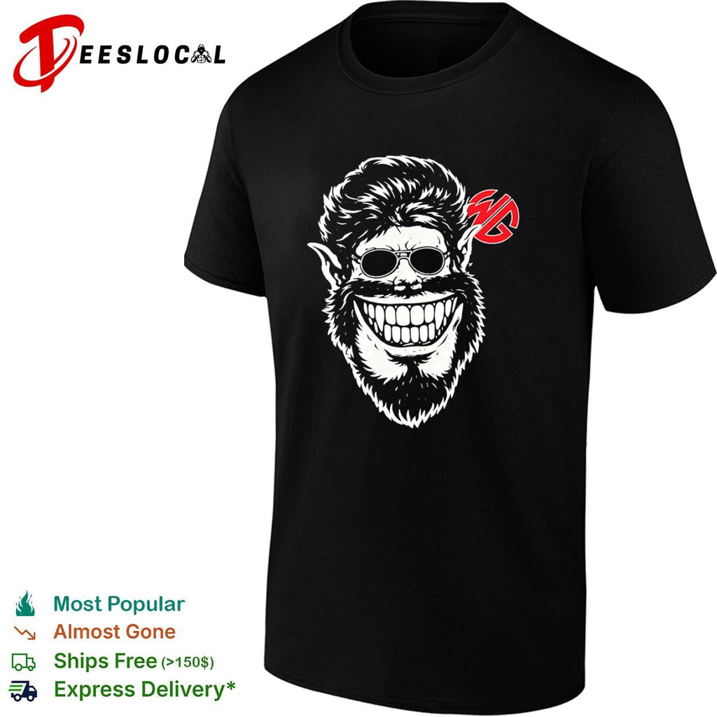 Wolfman grinning werewolf head with sunglasses classic horror monster shirt Unisex