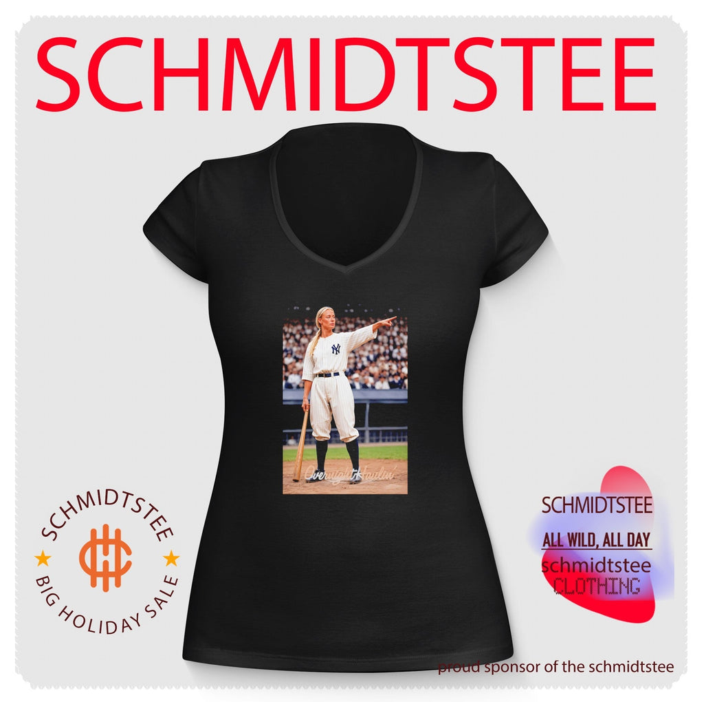 Woman Pointing in New York Yankees Uniform shirt Unisex