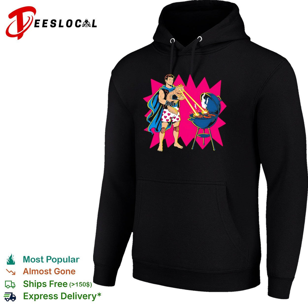 Woot superhero laser cat BBQ shirt Unisex