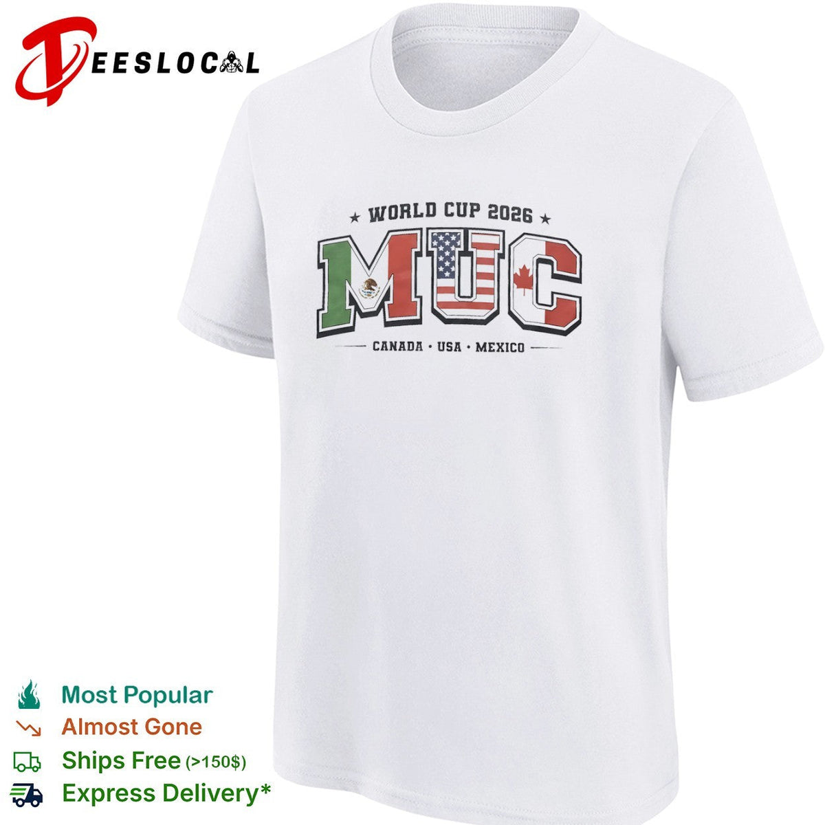 World Cup 2026 MUC Canada USA Mexico North American Soccer Tournament shirt Unisex