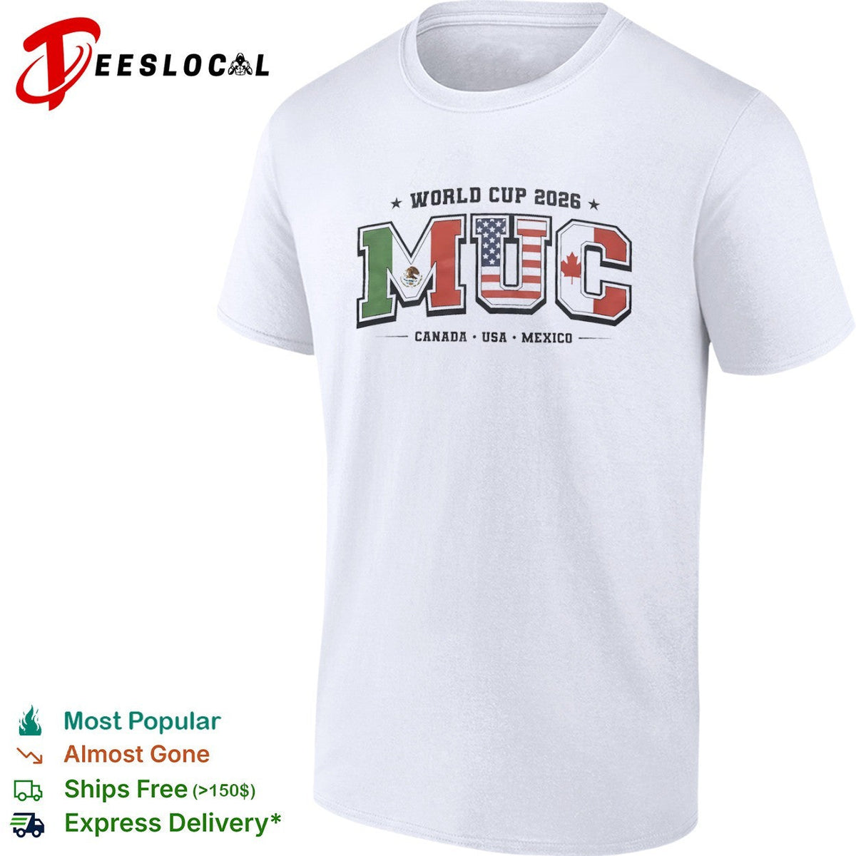 World Cup 2026 MUC Canada USA Mexico North American Soccer Tournament shirt Unisex
