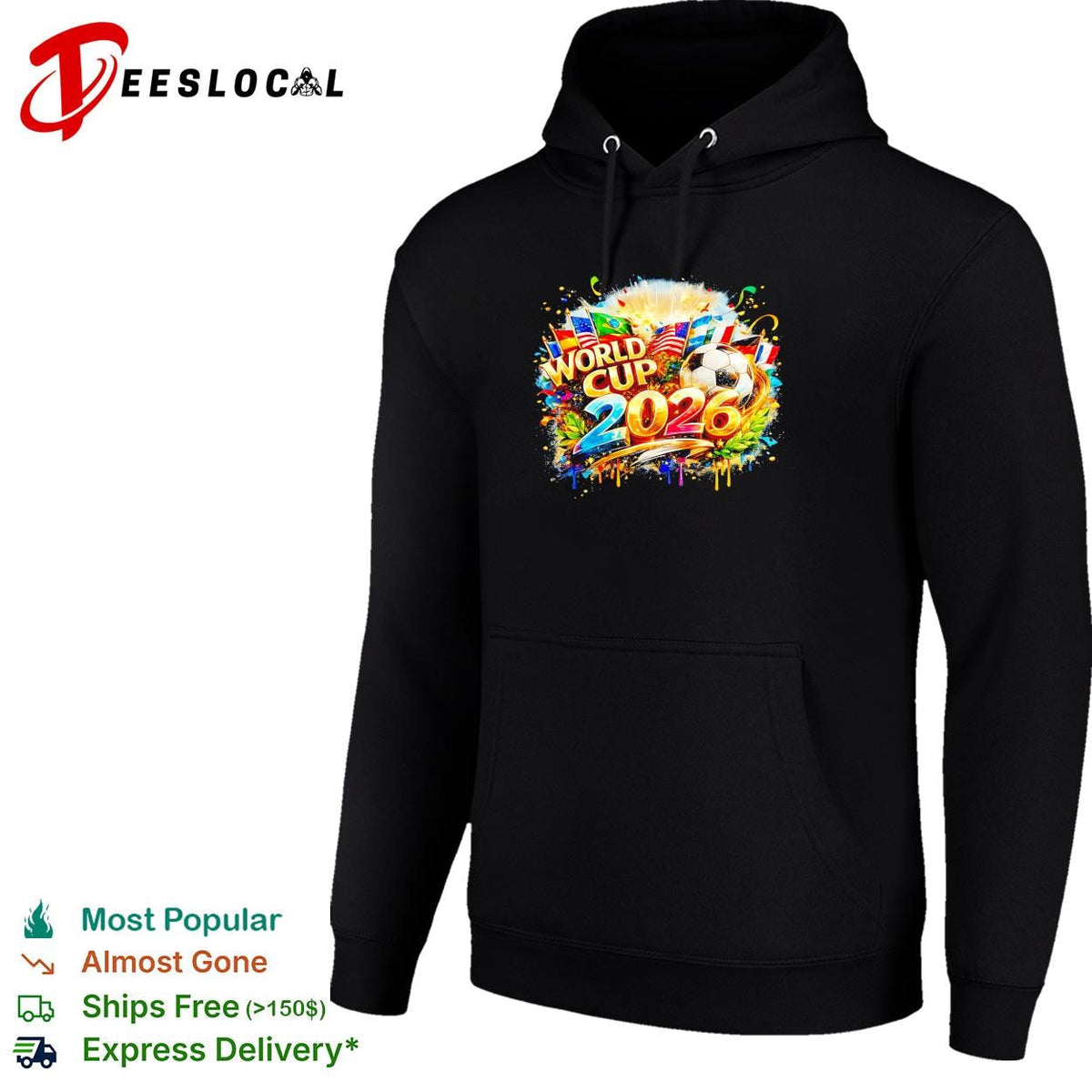 World Cup 2026 colorful explosion soccer ball poster shirt Unisex