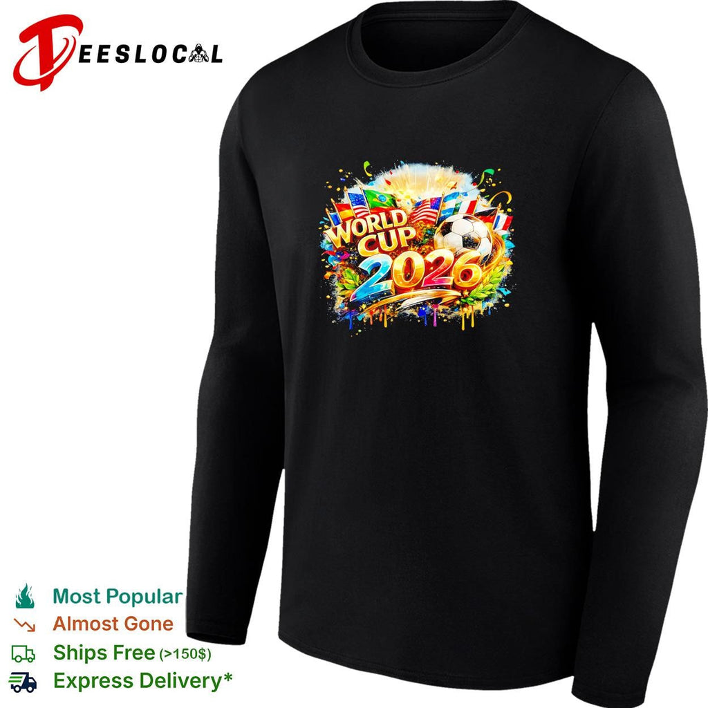 World Cup 2026 colorful explosion soccer ball poster shirt Unisex