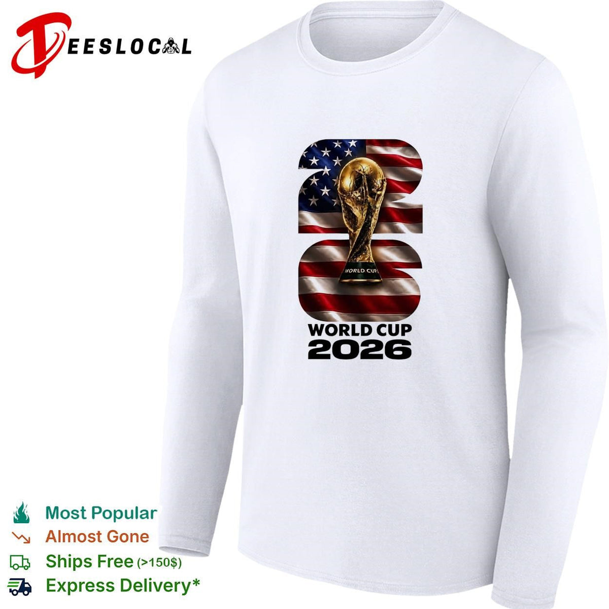 World Cup 2026 trophy American flag poster shirt Unisex