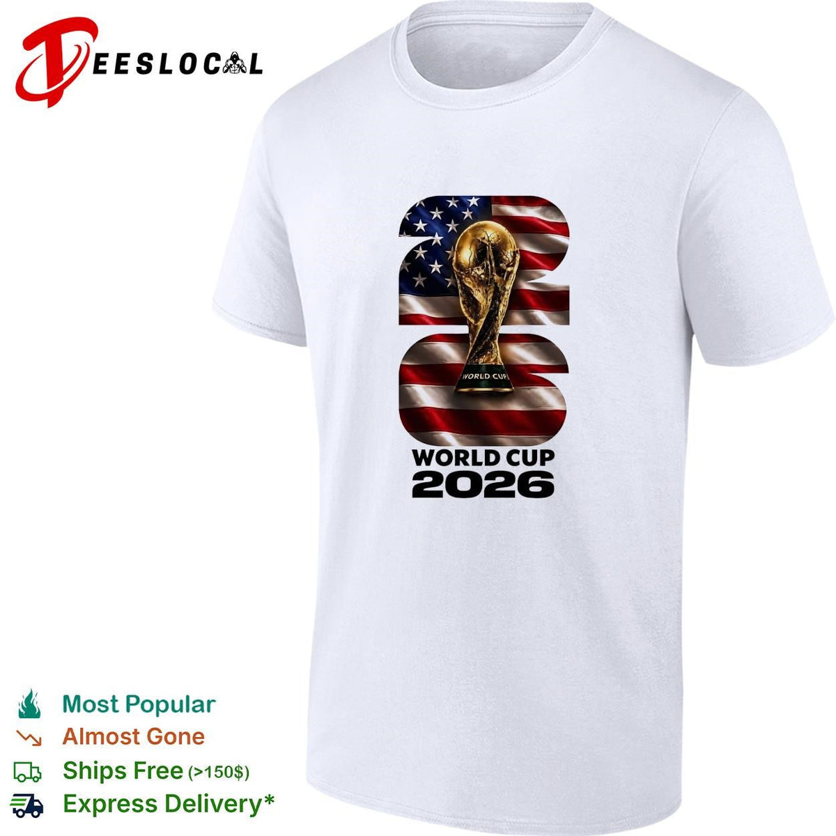 World Cup 2026 trophy American flag poster shirt Unisex