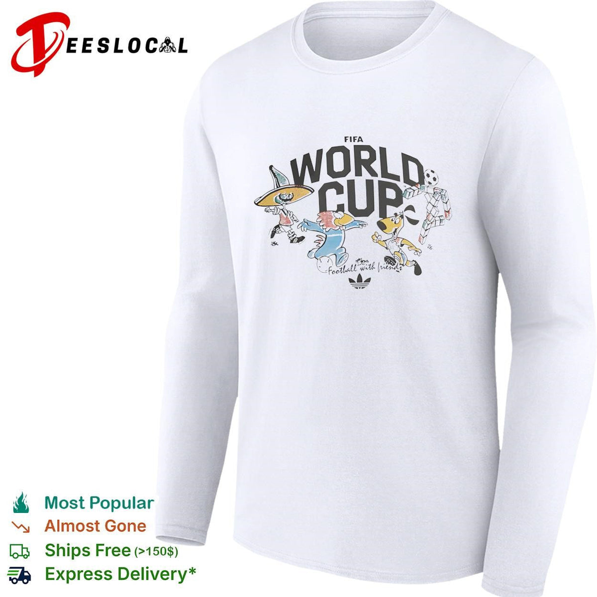 World Cup football with friends cartoon characters poster shirt Unisex