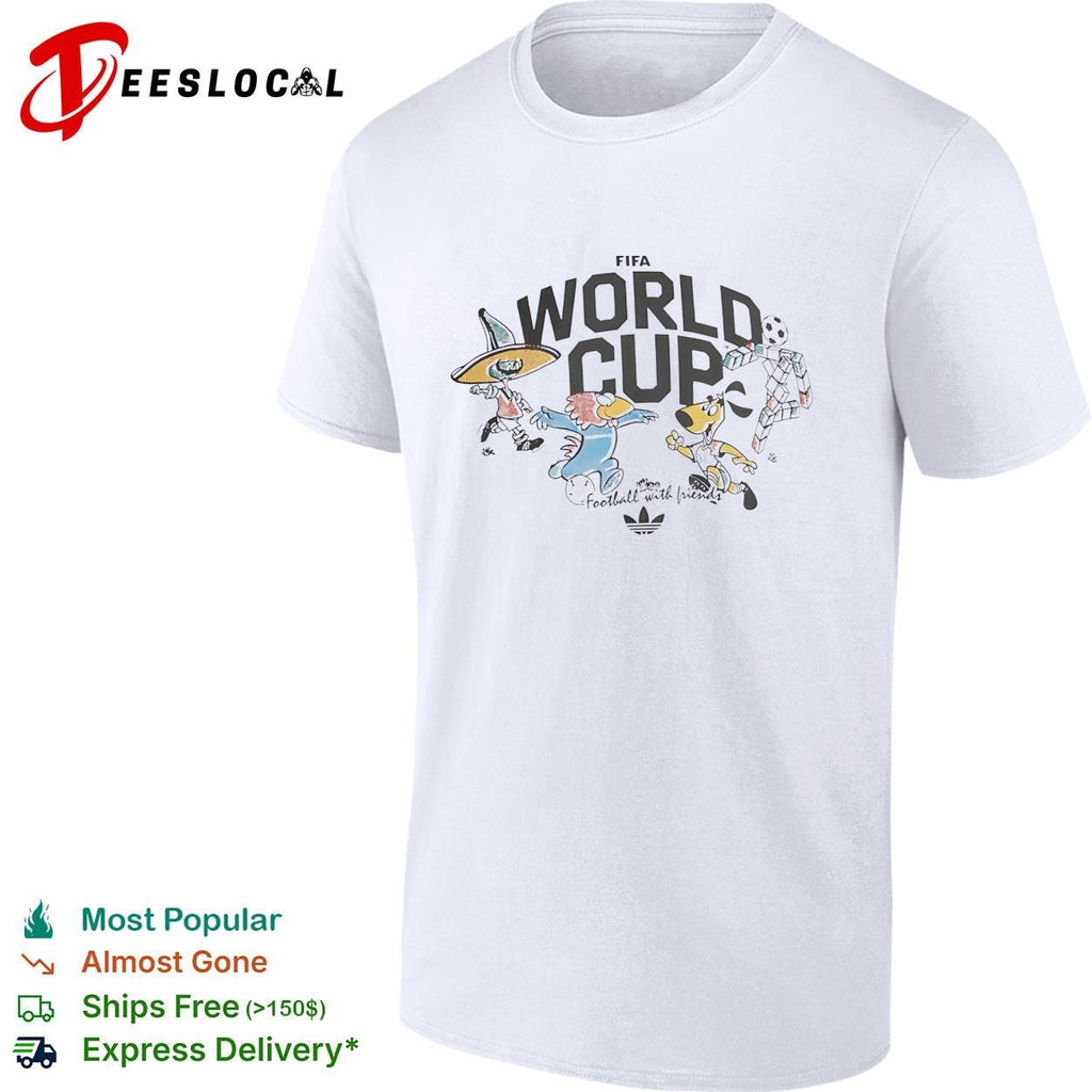 World Cup football with friends cartoon characters poster shirt Unisex