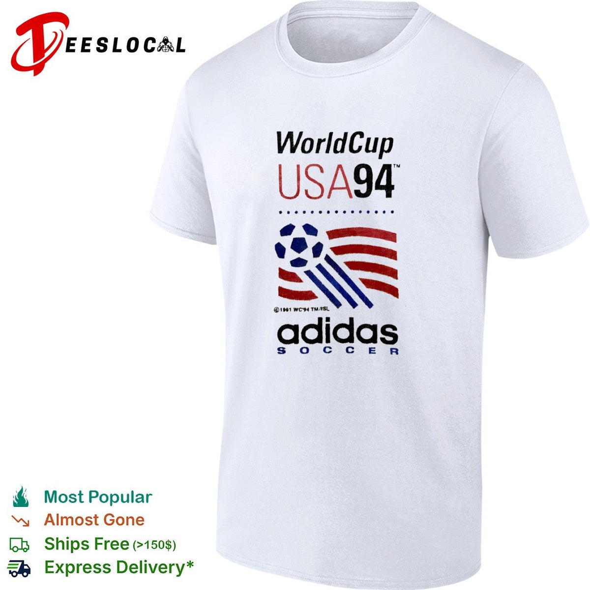 WorldCup USA94 1991 WC 94 TM ISL soccer tournament logo shirt Unisex