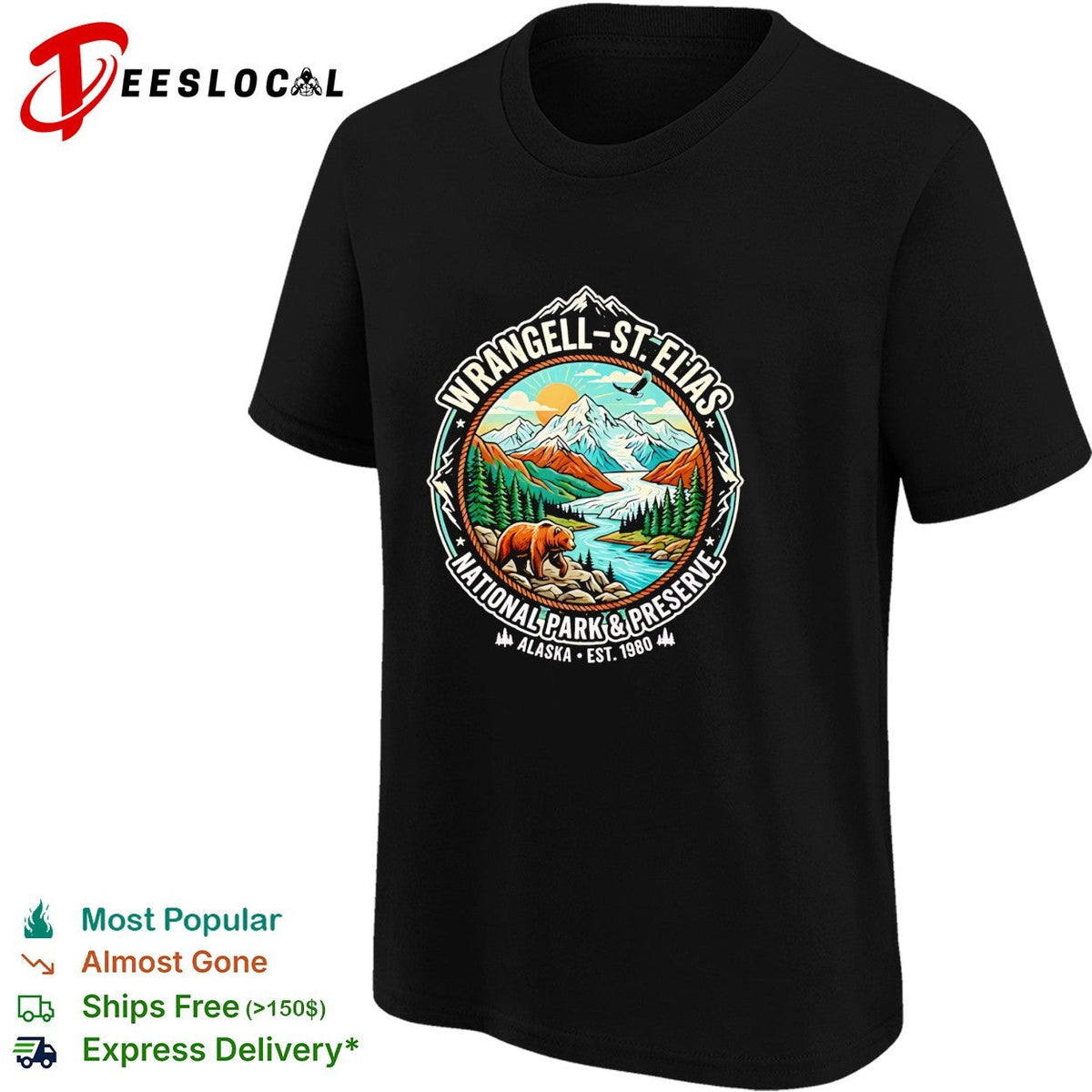 Wrangell St Elias National Park and Preserve Alaska Est 1980 Bear Mountain shirt Unisex