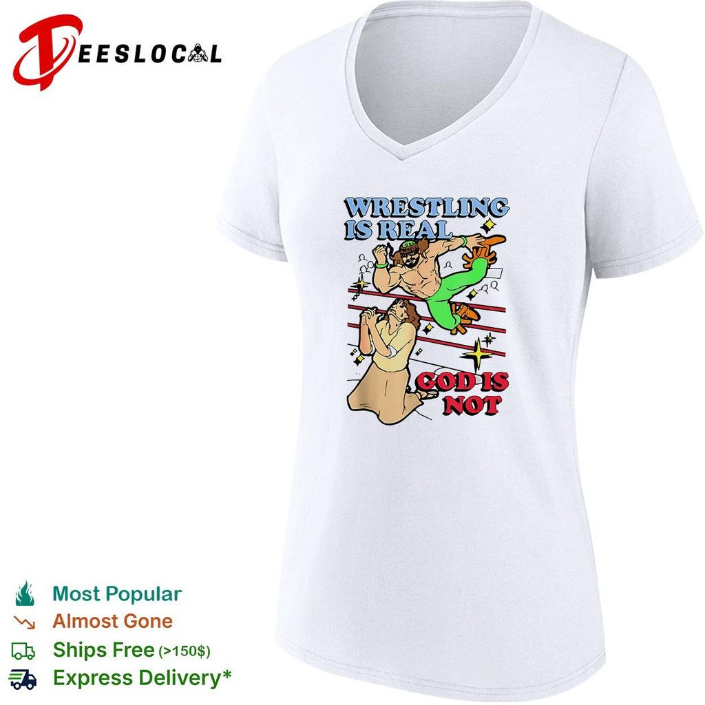 Wrestling is real God is not wrestler and praying man humor shirt Unisex