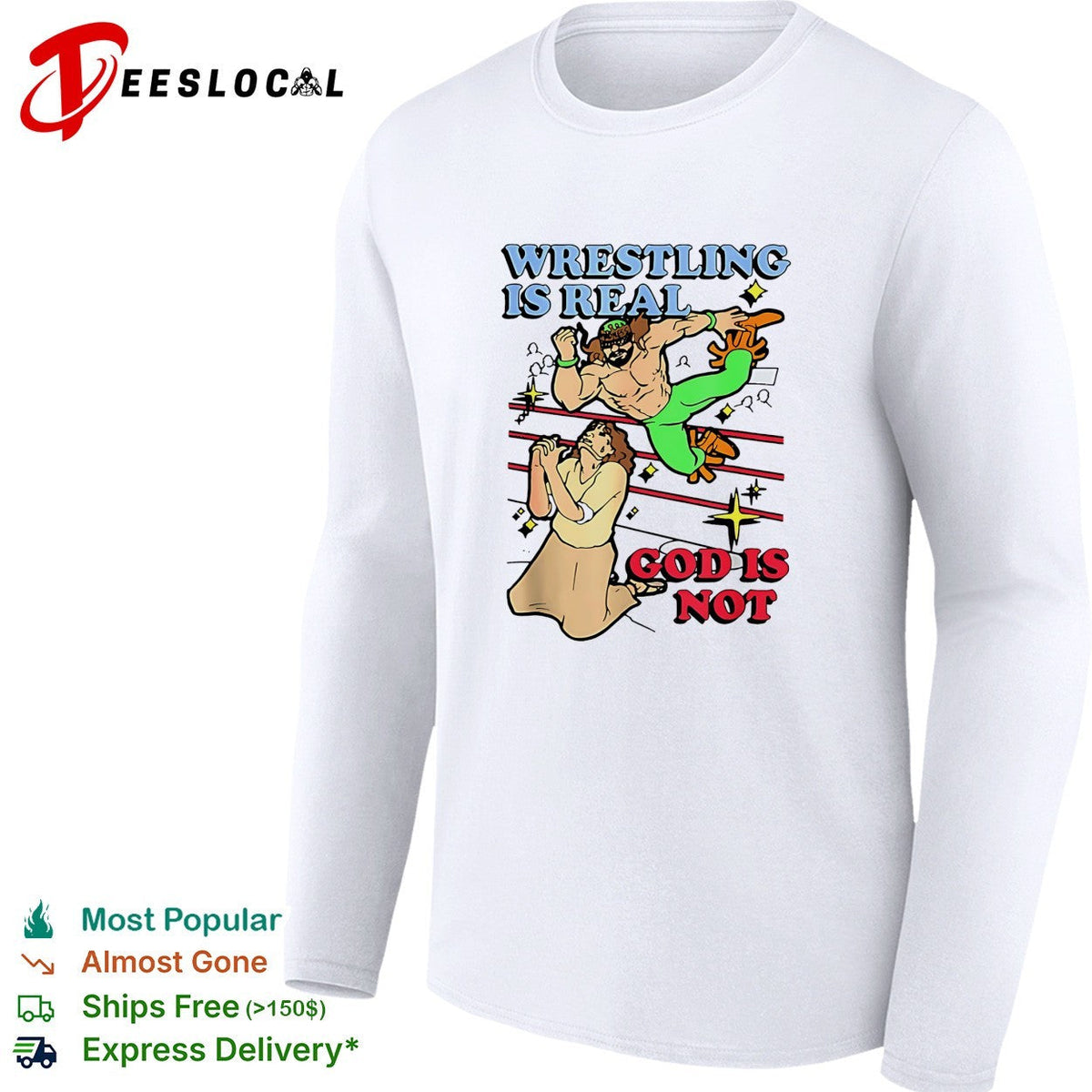Wrestling is real God is not wrestler and praying man humor shirt Unisex