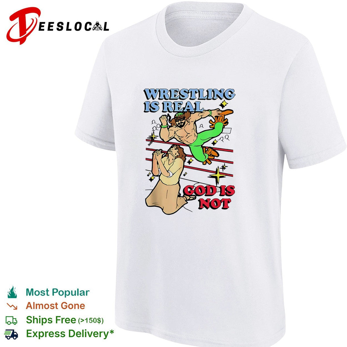 Wrestling is real God is not wrestler and praying man humor shirt Unisex
