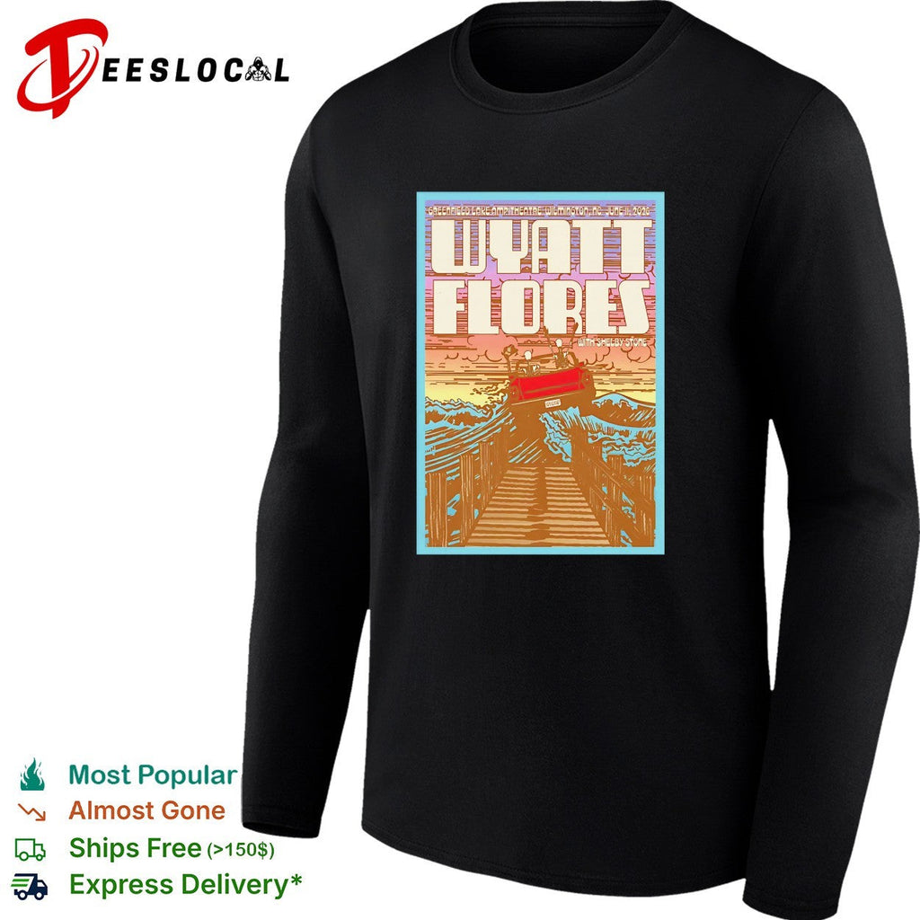 Wyatt Flores scenic bridge river concert poster art shirt Unisex