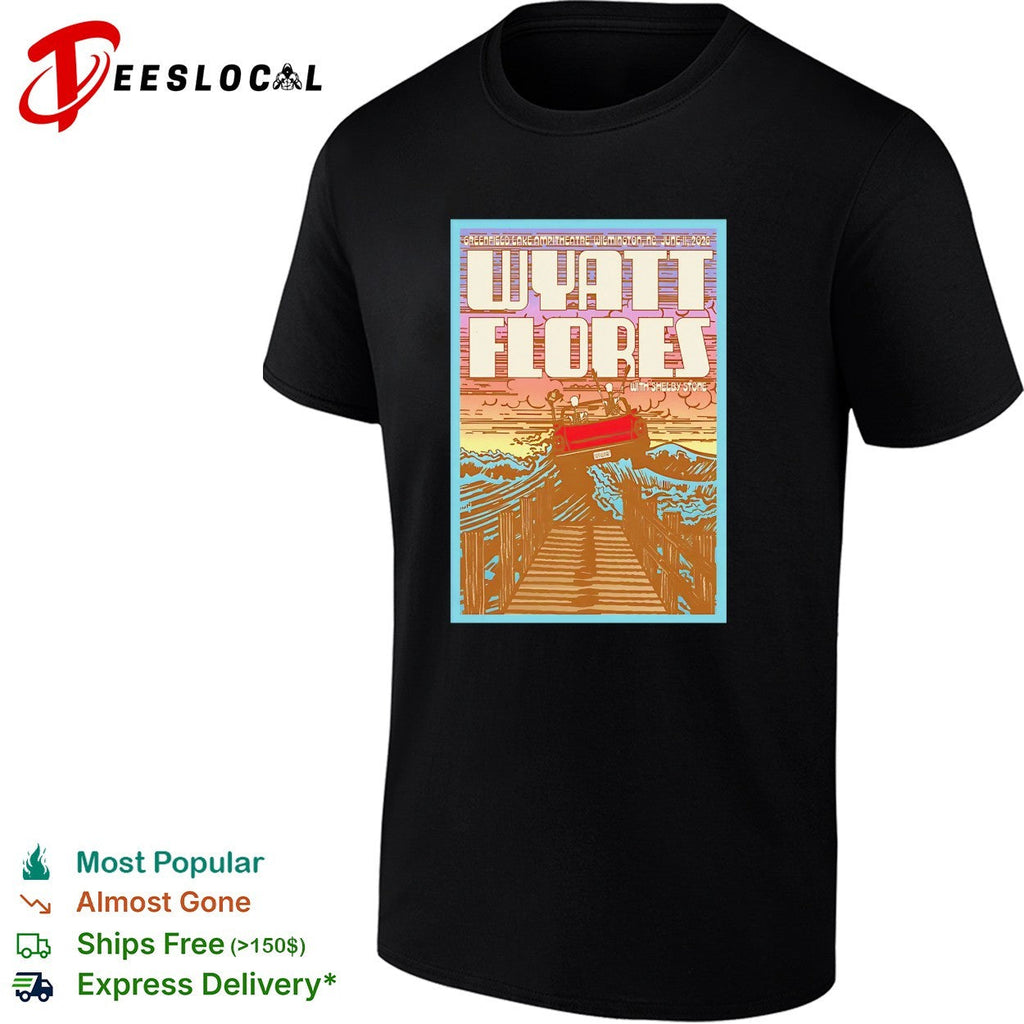 Wyatt Flores scenic bridge river concert poster art shirt Unisex