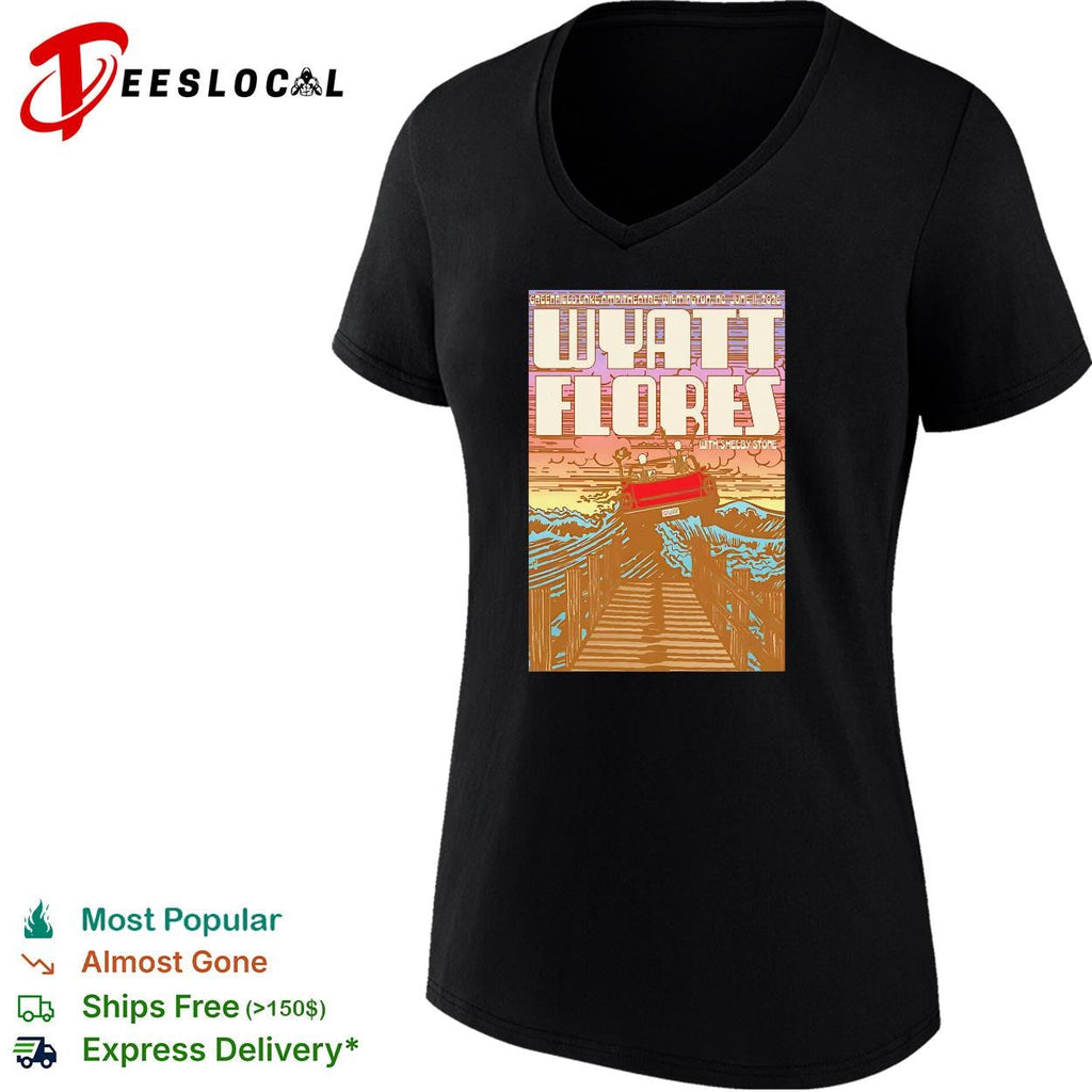 Wyatt Flores stormy sea boat dock concert poster art shirt Unisex