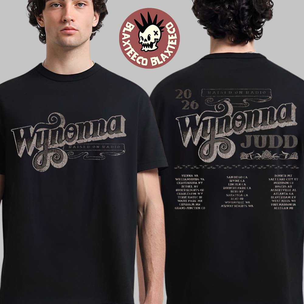 Wynonna Judd Raised On Radio Tour 2026 Merch Logo With Dates Back Unisex