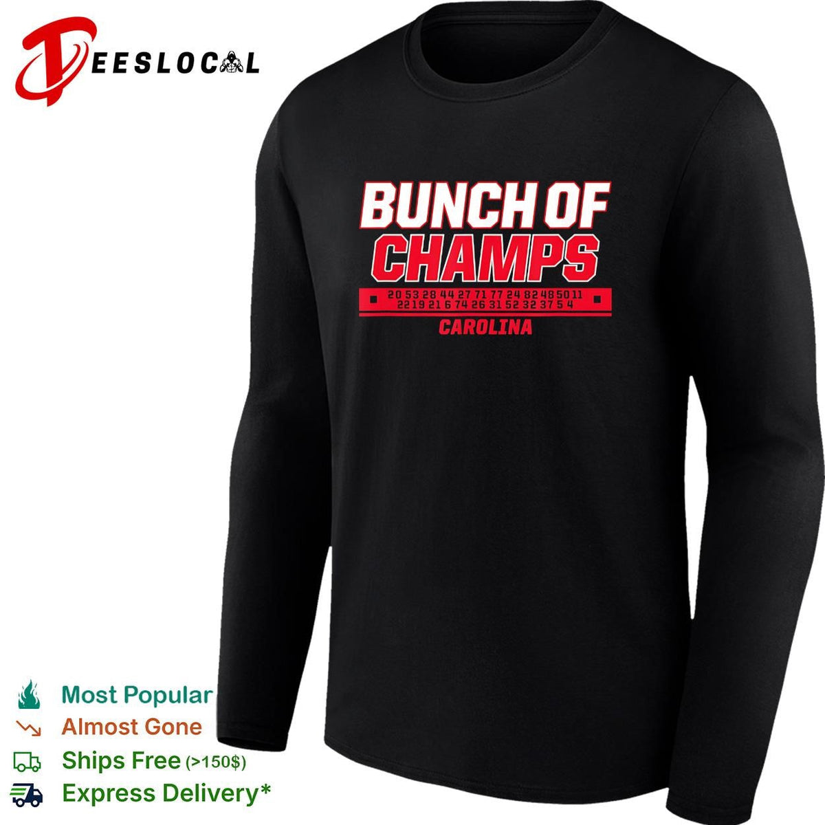 Bunch of champs roster numbers Carolina Hurricanes hockey graphic shirt Unisex